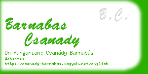 barnabas csanady business card
