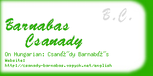 barnabas csanady business card